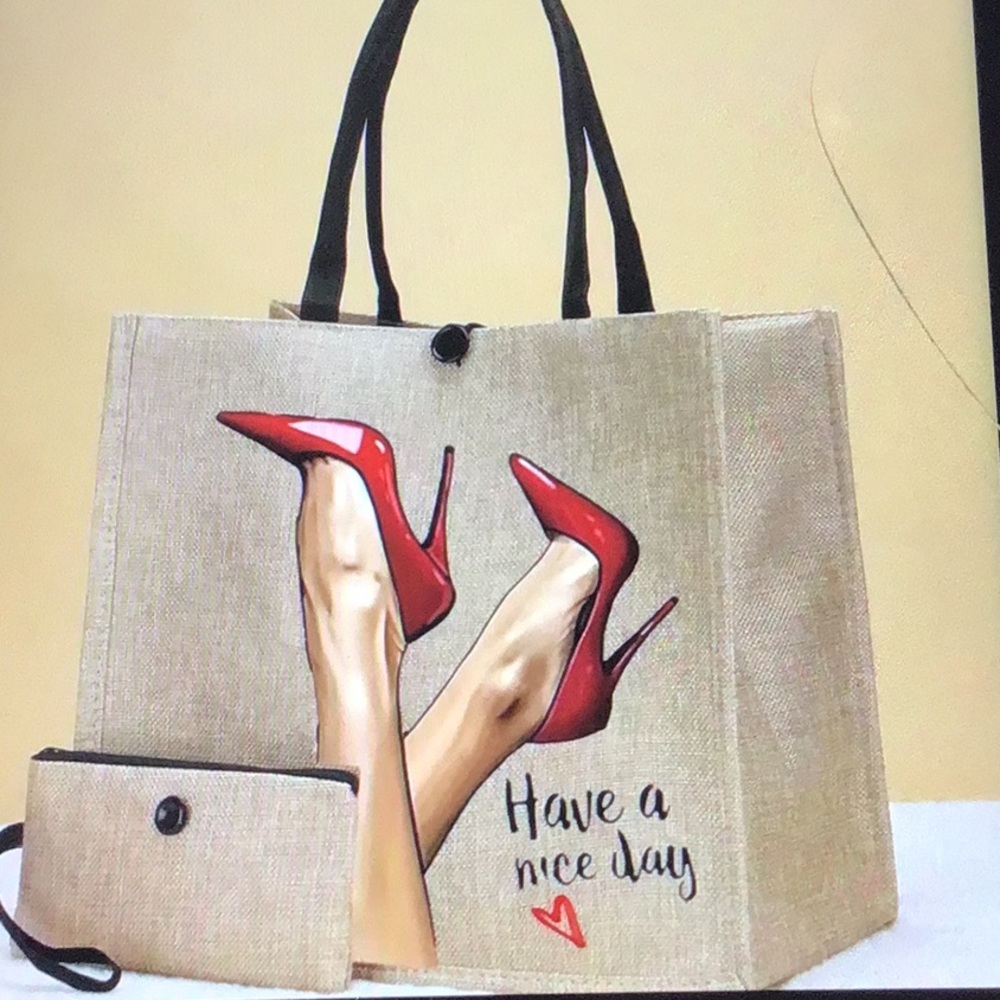 Canvas Commuter Tote Bag & Wristlet